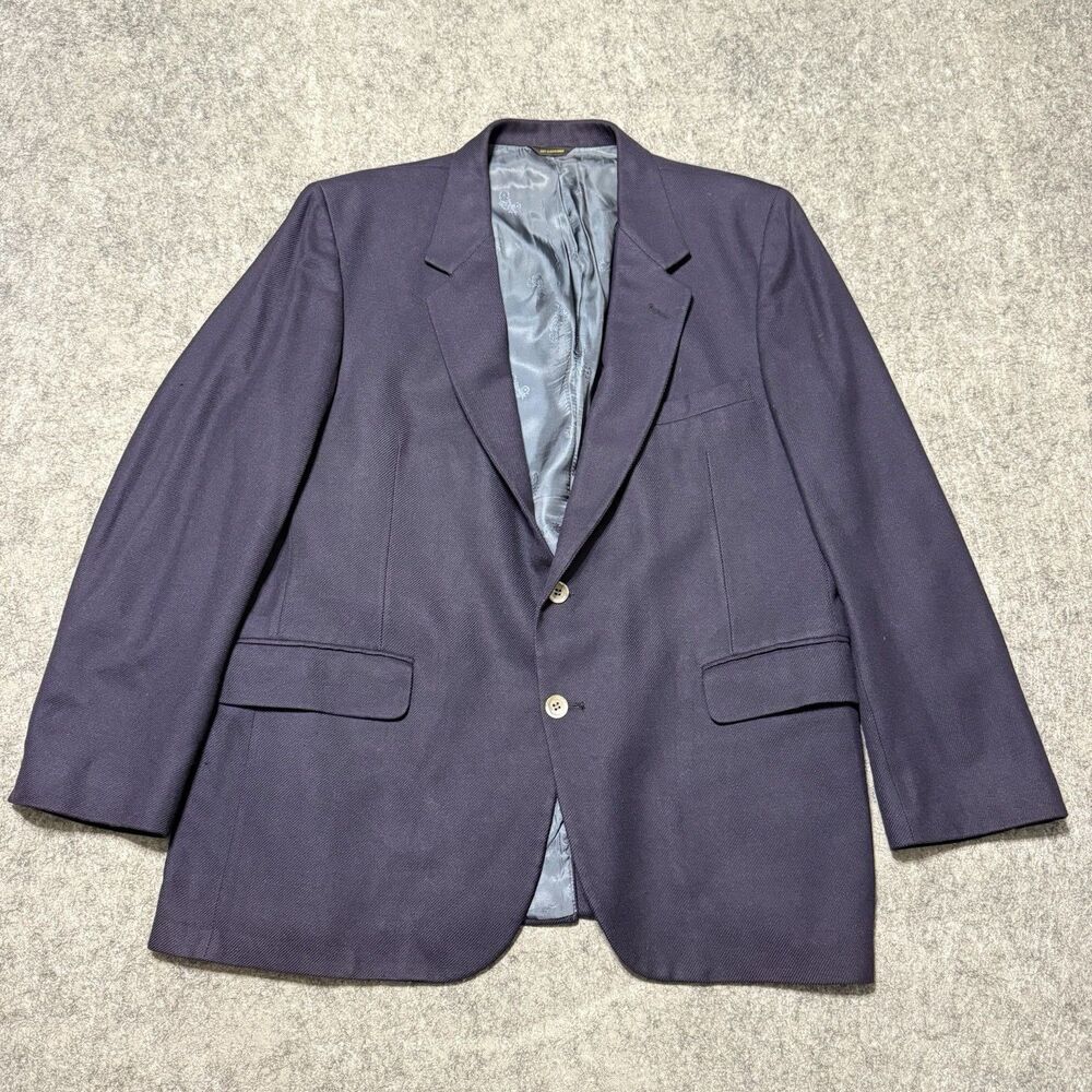 Vtg Frost Bros Cashmere Blazer Mens 42 R Navy Blue Suit Jacket Made In USA Union